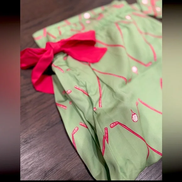 Katie Kime Birdie Pajama Pants Set | Medium | Green Pink Golf Print | NWT | Rare - Picture 3 of 5